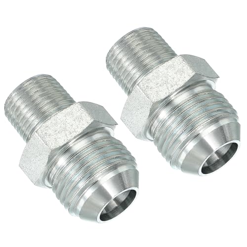 Pijp Adapter Connector 7/8 "Mannelijke 37 ° Flare JIC x 3/8" Mannelijke R Pijp Fitting 2 Stks Olie Feed Restrictor Fitting Hydraulische Connector voor Olie Stoom Water Pijpleidingen Systeem