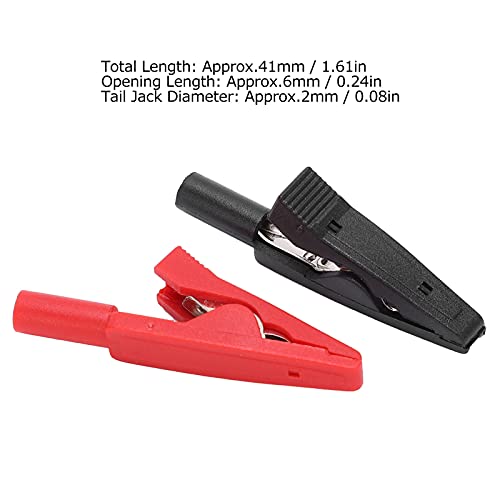5 Set U16 2mm Tail Jack Crocodilian Clip met Naald Jack Rood en zwart geïsoleerd Clip PA Materiaal 2mm Tail Jack voor elektrische test 3