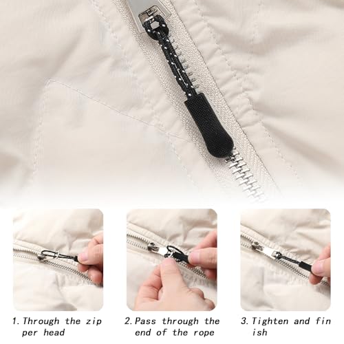 30 st ritssluitingen, ritssluiting ritssluiting tags koord trekt non slip rits tags universele vervanging rits verlenging rits rits trekken voor rugzakken, koffers, tenten, trolley cases 4