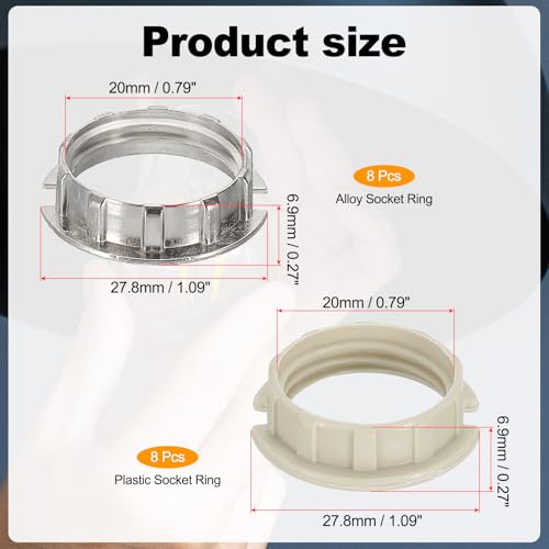 G9 Lamphouder Ringen, Verpakking van 16, Parasol houder, Adapter, Legering Ring, Omvormer, Lamphouder voor G9 Keramische Lamp Socket, Zilver/Wit
