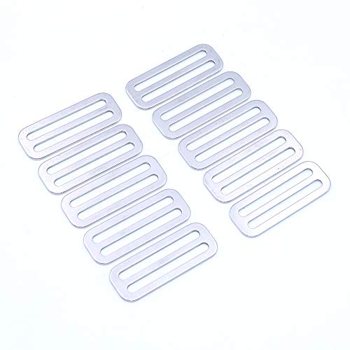 10Stuks Metalen Tri-Glide Slides Buckles Kit 50mm, Tri-Glide Slides Vierkante Ring Schuifrichters Buckles Webbing Belts Gesp voor riemtassen DIY Accessoires wit 5