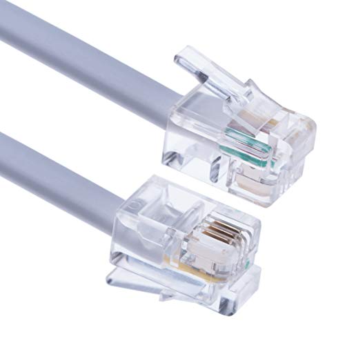 RJ10 Spiral Binding Telephone Cable 5 m Compatibel met Cisco, NEC, ROLM, ITT, TI Vaste telefoons (White) 5