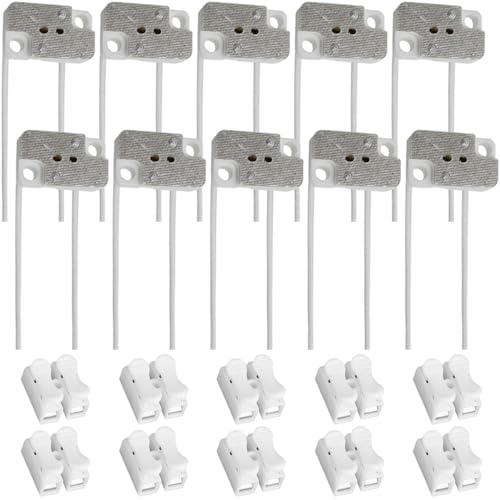 G4 GX5.3 LED lichtbollen, Rechthoekige Porselein Socket voor MR16 MR11 LED CFL Halogeen lichtbollen met 15 cm Kabel, Kabelaansluitingen (pakket van 10)