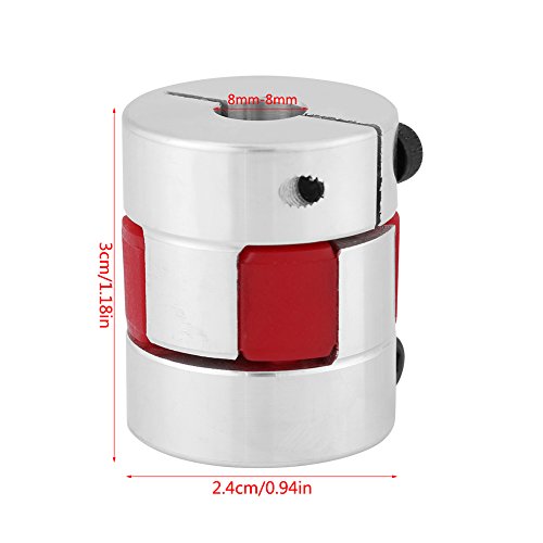 Plum Shaft Koppeling, 30x24mm / 1.2x0.9in Shaft Koppeling, Aluminium Shaft Connector D25 L30 voor Stepper Motor(8mm-8mm) 4