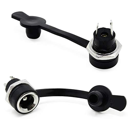 5,5 x 2,1mm /5,5 x 2,5 MMDC Power Jack Bus 2 Terminals Bus Panel Mount Power Plug Adapter met stofdichte hoes 52 stuks 5