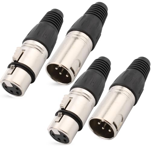 4st Solder Connectors XLR 4 Pin Man/Vrouw Plug Microfoon Kabel, Microfoon Audio Jack, XLR Stereo Jacks