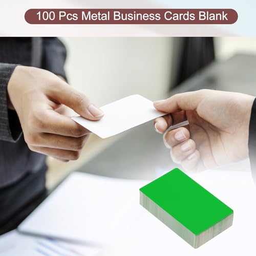 0.2mm Metal Business Cards, 100st Blanco naam kaart laser graveren aluminium voor DIY cadeaukaarten, Groen 5