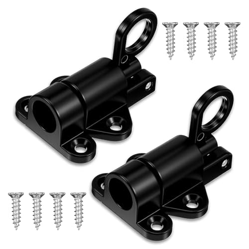 2 stuks Self Locking Latches, Black Aluminium Spring Deur Lock, Safety Window Gate, Spring Deur Lock, Automatic Security Gate Lock met schroeven voor Windows, Kasten