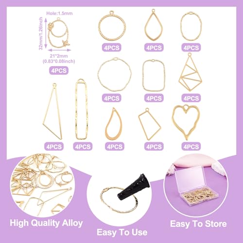 Legering Hangers met Holle Frame voor het maken van Hars sieraden 3