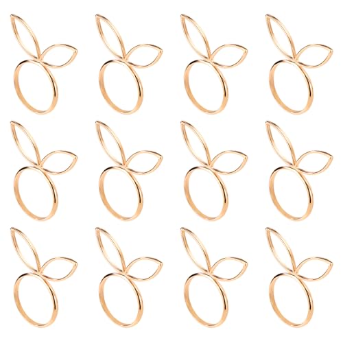 12 st. Paashaas Napkin Ringen, Golden Rabbit oor Pasen Napkin houder leuke Napkin Buckles voorjaar diner tafel decoratie voor feest bruiloft banket omgeving