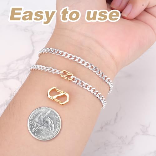 12 st Dubbele Opening Karabiner sluiting, ketting korter 2 maten ketting sluiting armband sluitingen en sluitingen S-Lock sieraden Clips voor doe-het-zelf sieraden maken (Goud) 4