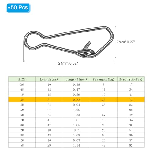 Hoge sterkte Vissnaps, Roestvrij stalen lijn Pin Connector Swivels Clip Snelle verandering voor de visserij Lures Zoetwater Zoutwater