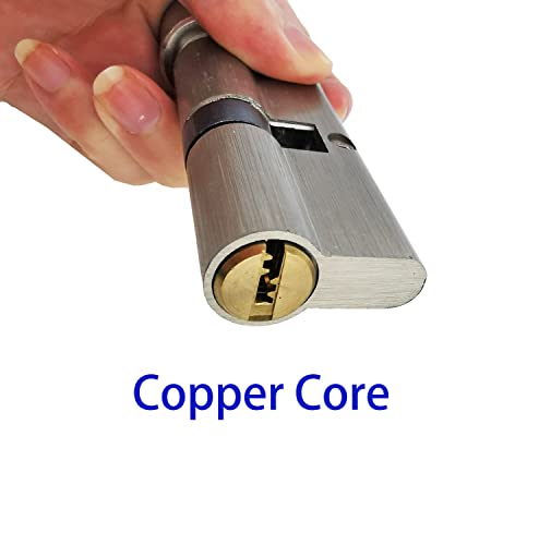 Thumb Turn Euro Cilinder Lock 40/40 (80mm), Euro Deur Lock met 5 toetsen, Anti-Collision Anti-Drill, Anti-Pick Deur Lock met sleutels, hoge beveiliging voor houten, UPVC en samengestelde deuren 3