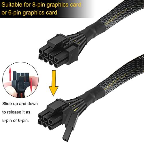 GPU VGA 6 Pin PCIE Splitter tot 3X 8 Pin (6+2) Power Cable 16AWG PCI Express Graphics Graphics Card, 6 Pin Vrouw tot 3X 8 Pin Mannelijke Adapter Extension Cord, 30 cm, 4 Pack 5
