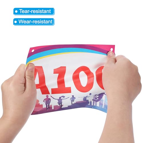 Tearproof Running Bib Numbers 7x6 Inch, 401-500 Shade Waterproof Race Concurrenten Nummers met veiligheidsspeld voor Marathon Sport Game Competition Runner 4