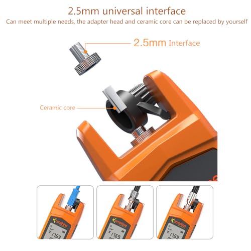 Fiber Optical Power Meter Visual Fault Locator met 7 Wavelengths, Mini Back Clip Design High Precise Fiber Optical Power Tester met LED (KPM-11M-CG) 5