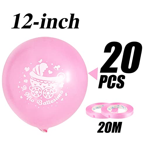 20 Ballonnen voor doop Roze Garland voor mijn doop Decoratie voor feest, doop, meisjes, geboorte, baby douche 3