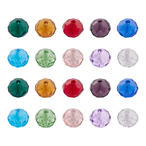 300st 8mm gefacetteerde kristallen glazen kralen, 10 kleuren Rondelle Briolette Spacer Kralen voor doe-het-zelf Sieraden maken
