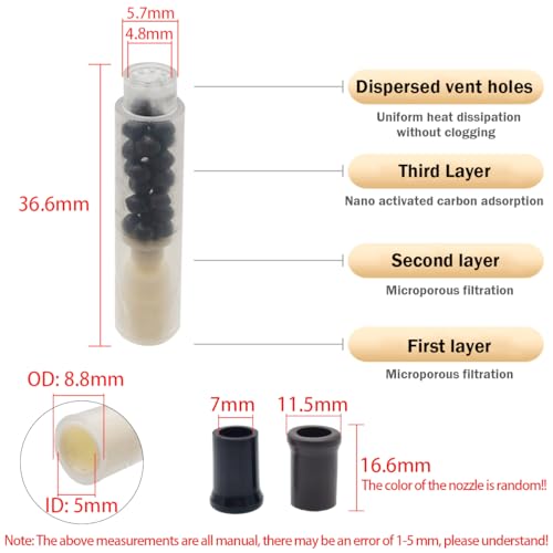 Sigaret Filter, Dujelixa Bruin Roken Filters, Metal Tar Filters 8mm/6.5mm/5.5mm Drie Toepassingen, 1 stuks Sigarettenhouder (Bevat Filter Element) + 12 stuks Filter Element + 2 stuks Plastic 3
