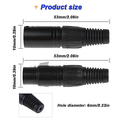 4 Pin XLR Plugs Connectors - Man en vrouw, Audio Microfoon Microfoon Connector voor luidspreker, Microfoon, Camera, Versterker (8PCS)
