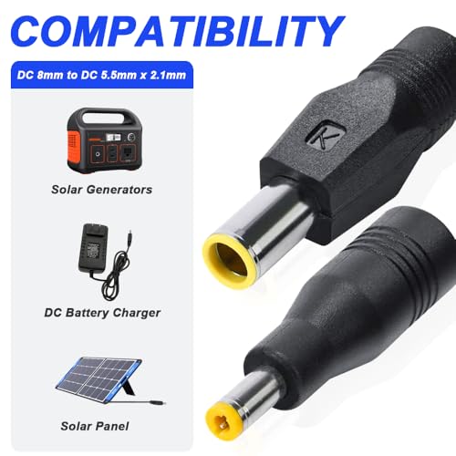 DC 7909 stekker naar DC bus 5,5 mm x 2,1 mm en DC 7909 bus naar DC 5,5 mm x 2,1 mm stekker (4 stuks) 3