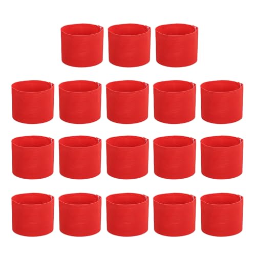 Voetbal Captain Armband, 18 st Captain Armbanden voor Voetbal Elastische Captain Arm Band Sport Captain Armbanden voor jeugd volwassen voetbal Team Training Rood