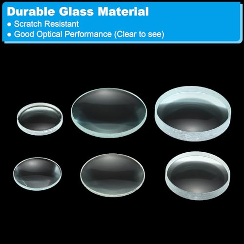 5cm, 10cm brandpuntsafstand dubbele bolle en 7,5cm, 10cm brandpuntsafstand dubbele concave lens 1 set, 6st glas optisch gepolijste ronde randen lens, helder 5