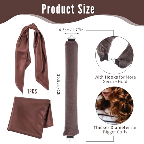 Heatless Hair Curling Iron Night Blow Curls Bars met Vierkante Hoofddoek voor Slapen Herbruikbaar Geen Heat Curly Headband met Haak voor Vrouwen Lange Korte Straight 5