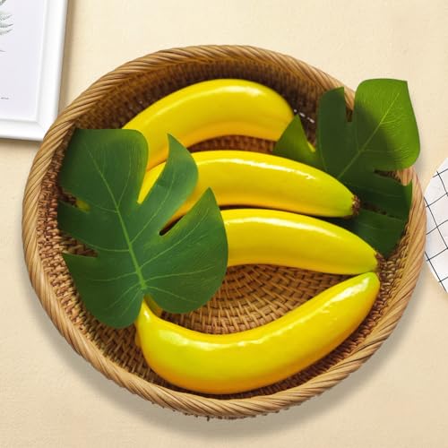 Nepfruit,2st Artificial Banana Plastic Fruit Realistisch Op zoek Kunstvruchten voor Home Keuken Party Decoratie Fotografie Props 3