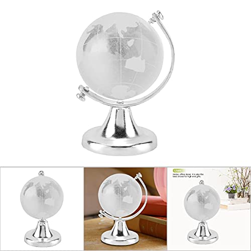 Mini Globe Gold Mini Globe Crystal Round Earth Globe World Map Crystal Glass Ball Bol Home Office Decor Gift (Golden) (Zilver) 5