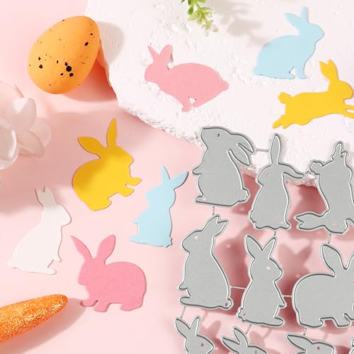 12 stuks die hazen snijden Pasen die snijden template Pasen stencil Crafting DIY Decoratie Pasen Gast Cadeaubon Gefeliciteerd Garland 3