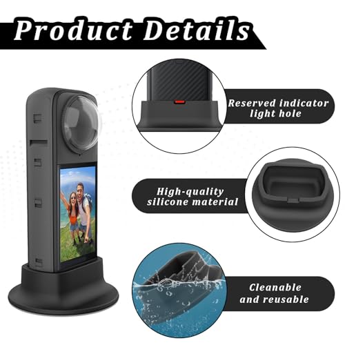 Panoramakamera Stand Insta 360 X4 Siliconen houder Insta 360 Houder Insta 360 x 4 Accessoires (stabiel, non-slip, Drop Resistant) 3