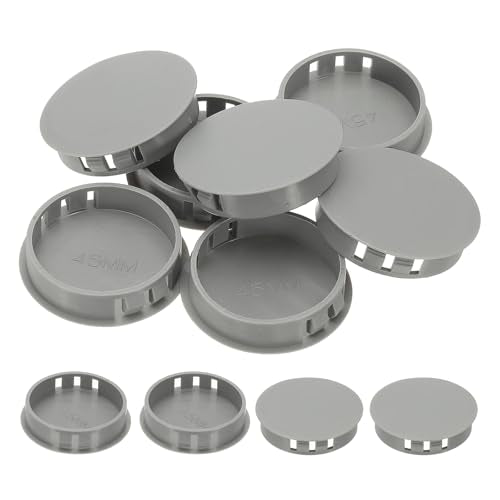 Plastic Hole Plugs, 34st 1 3/4" (45mm) Plastic Plugs Schroefgat Plug Snap Flush Panel Knockout Locking Plugs Meubilair Invoegen Einddop voor Ronde Gaten Keukenkast, Grey
