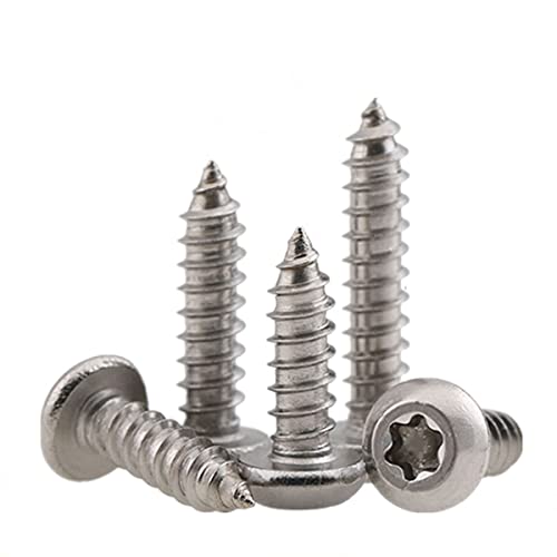 50 st M4 x 6mm Zelftappende Schroeven, Torx Cilinderkopschroeven, Roestvrij staal Ronde kop Zelfboorschroeven