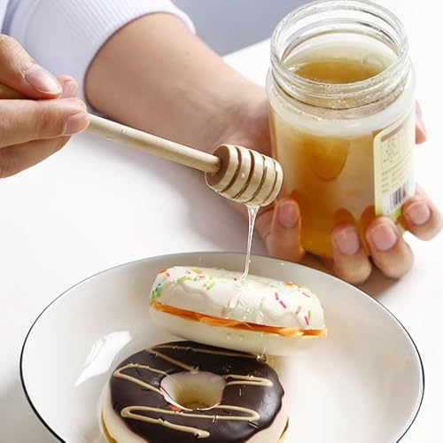 4 st Houten honingstuiver 15cm, houten honinglepel, houten honinglepel, honingstuiver Honinglift voor het verzamelen van dikke vloeistoffen zoals honing, siroop, gecondenseerde melk, jam etc. 4