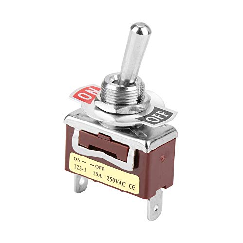 2 Position Momentary Toggle Switch 15A 250V ON-OFF Switch Metal Toggle Switch Drukknop Rocker Switch 2 Pin 12mm voor Automotive huishoudelijke apparaten Industriële controle