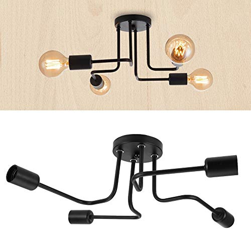 Plafondlamp, Moderne hanger licht 4XE27 Retro Style, LED Plafond licht antiek lamphouder voor studie Cafe Bar Hallway