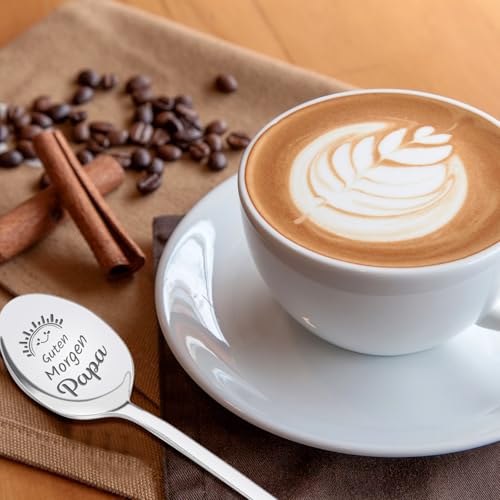 2 x Lepels met Gravure, 19 cm, Roestvrij staal, Koffielepels met Gravure, Liefde, Robuust en Duurzaam, Unieke Liefde Lepel met Gravure Goedemorgen Mam, Pap, voor Vaderdag en Moederdag 5