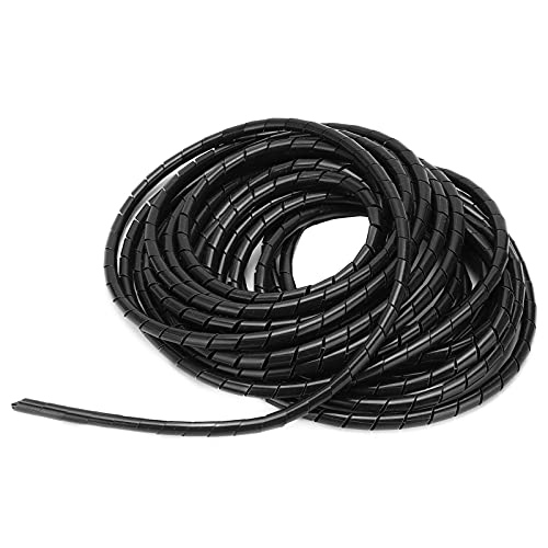 Kabelbuis 10m Flexibele spiraal Wrap Kabel PVC Kabel Spiraalslang Isolatie Organisator Kabelhoes Zwarte binnendiameter 6mm, Zwart, enkel 4