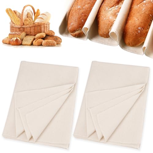 2 stukken linnen doek, 150 x 60 cm, bakkerslinnen, deegdoek, linnen doek voor brood, bakkersdoek, gebakdoek, natuurlijk linnen, brood, bakken, toebehoren, voor fermenteren, brood, baguette, brood