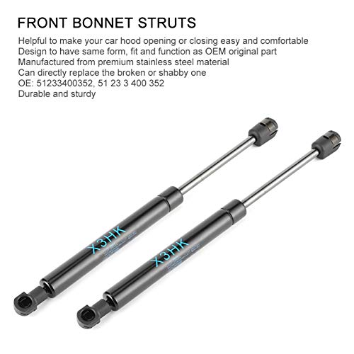 Front Bonnet Shock Absorber, 1 paar Gas Shock Absorbers, Front, 51233400352, Geschikt voor X3/E83 2004-2010 (Stainless Steel) 5