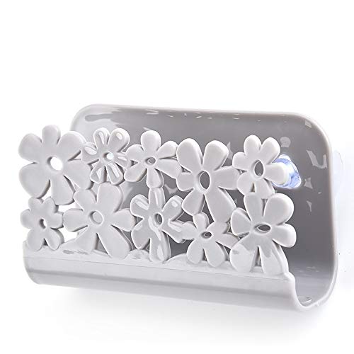 Zuig spons wieg, Zelfklevende vaatdoeken Sponge Kleding Opberghouder Keuken Aanrecht Zuigrek Sponge Sanding Pad Houder Mand Grijs