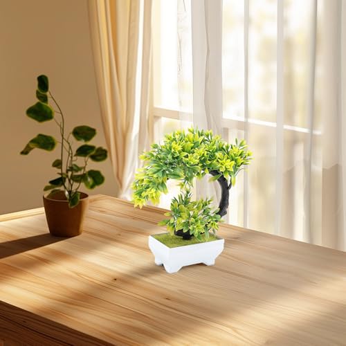 Potted plant kunstmatige stijlvolle kunstplant Bonsai decoratieve kunst Bonsai miniatuur kunstbomen voor woonkamer kantoor slaapkamer balkon 5