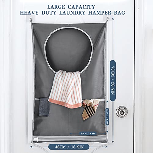 2 st. Deur wastassen hangend waszak wasgoed verzamelaar hangend wasgoed mandje zak met 2 stuks roestvrij stalen deur haken en 2 stuks Zuigbekers