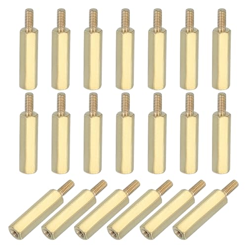 M2.5x17+6mm Hex Spacer Bolts met messing vrouwelijke draad, 20st voor FPV Drone Quadcopter PCB Moederbord stalen schroefmoer Set computer elektrisch goud