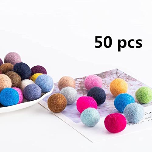 50 stukken wol vilt kralen DIY Garlands Hand Sensitive Craft Kralen voor Verpleegkundige Decoratie Custom Vilt Pom Poms voor Kunst Ambacht Set, 2cm