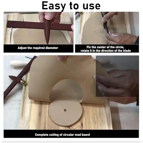 Clay Pottery Kompas Circle Cutter Liniaal Hout Roestvrij staal Kaliper met gemakkelijk te gebruiken voor veelzijdig gebruik 5