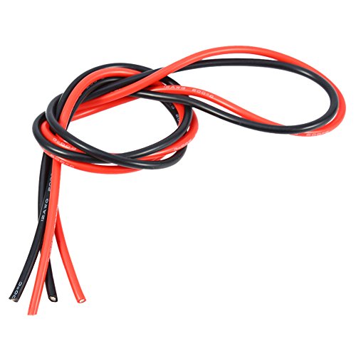 12AWG 2m Flexibele Soft Silicone Kabel Elektronische Tinned Koper Stranded 12 Gauge Wire voor RC Modellen Speelgoed (1 Meter Rood + 1 Meter Zwart)