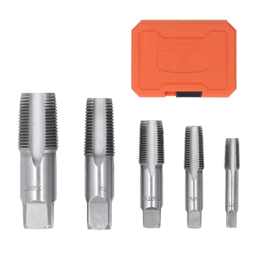 NPT Thread Forming Faucets 5 Stuk Tap Set 1/8 1/4 3/8 1/2 3/4 Inch Carbon Steel handbedraad loodgieter set schone nauwkeurige draad met opslagbox voor loodgieters