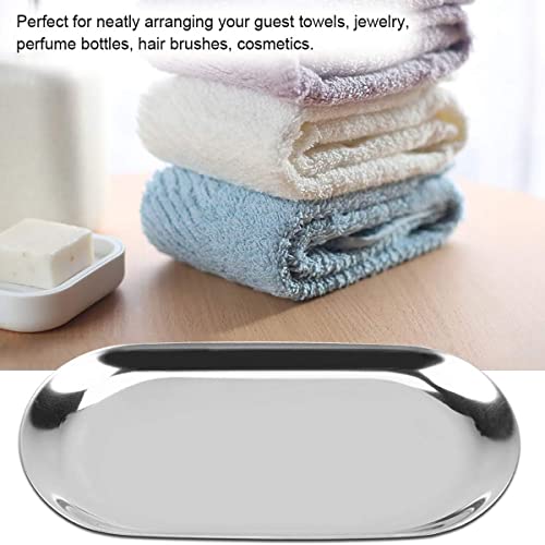 Metalen Opbergbak, 1st Candy Tray Roestvrij staal, Oval voor Snack / Fruit Candy/Candy/Key/Cosmetics/Jewelry (Large) Silver 3